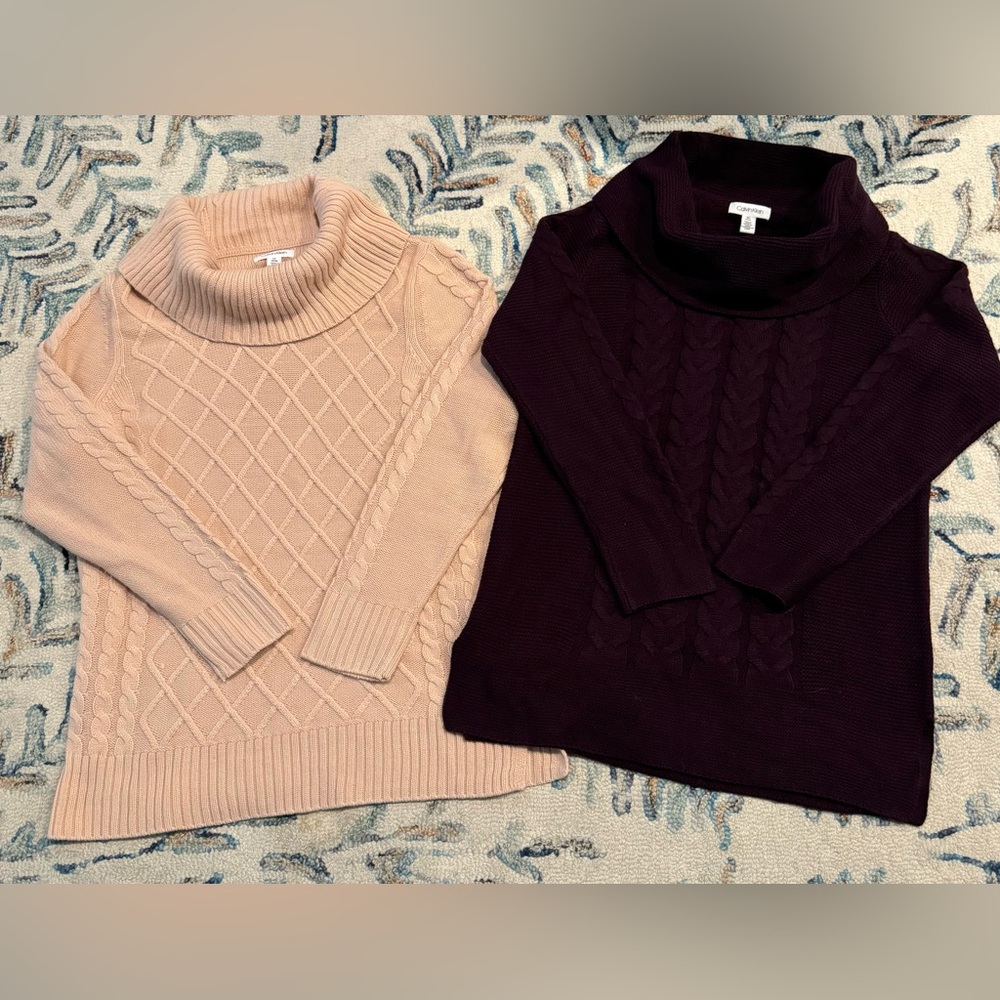 Calvin Klein gorgeous sweaters both size L in excellent condition.
